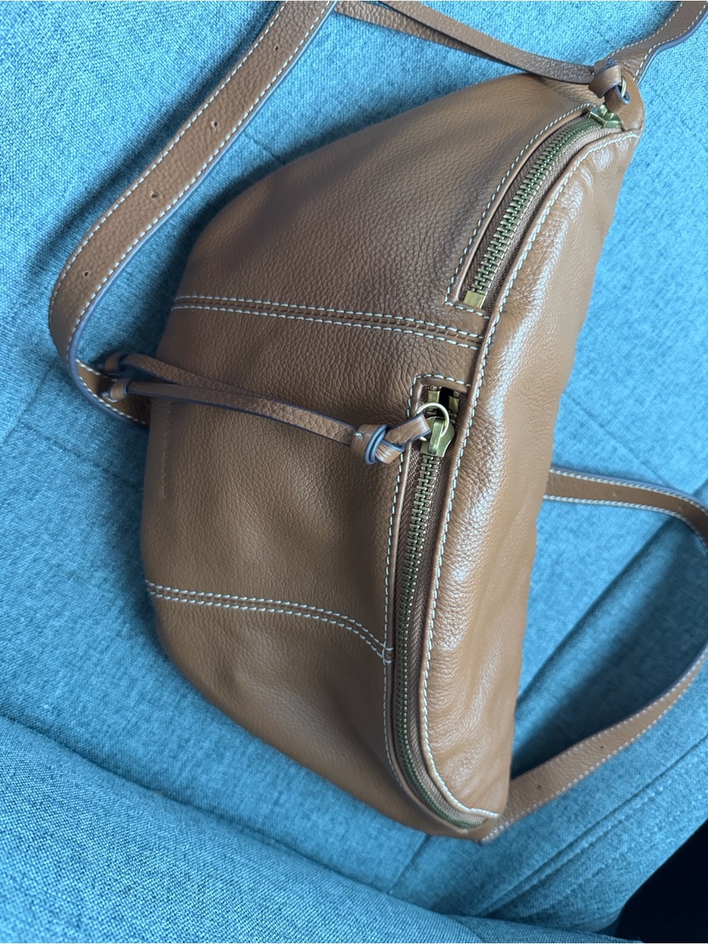 Lucky Brand Camel Feyy Leather Sling Bag